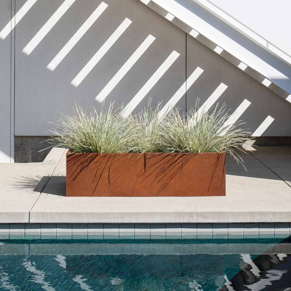 corten garden bed planter