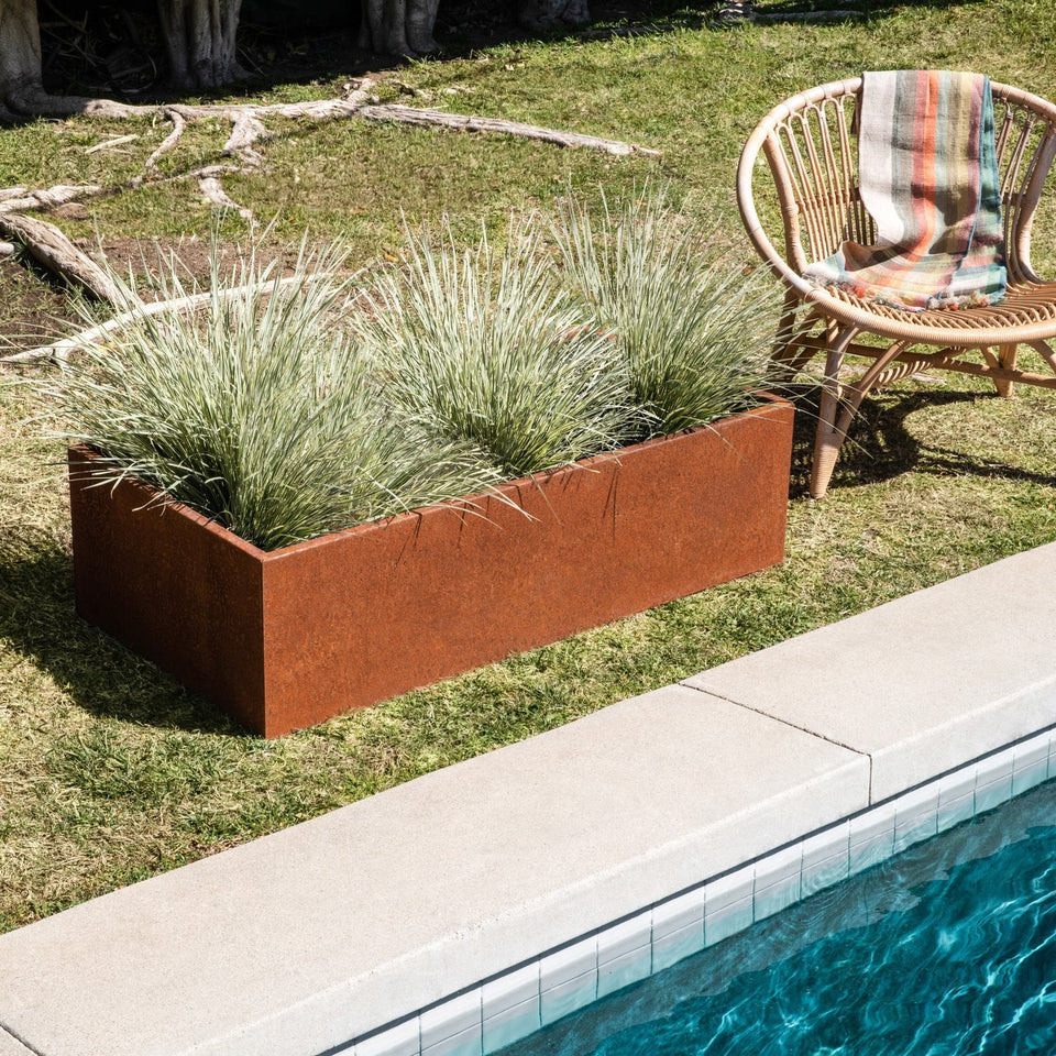 corten garden bed planter