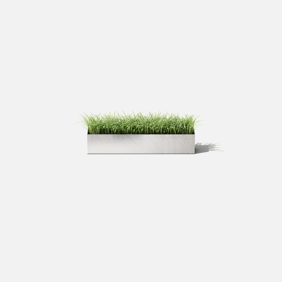 geo short stainless steel planter