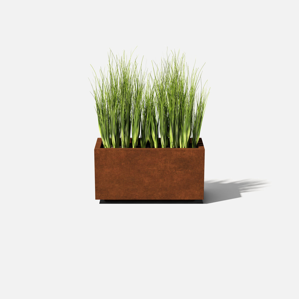 corten long box planter