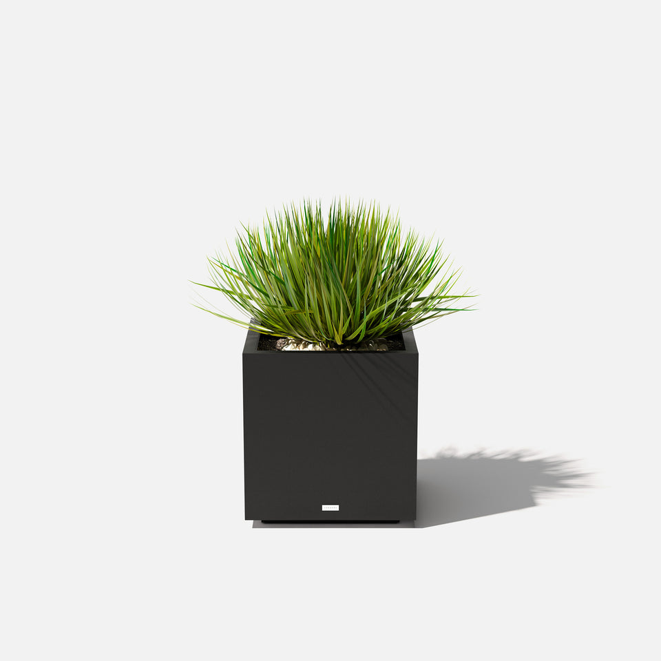 metallic cube planter