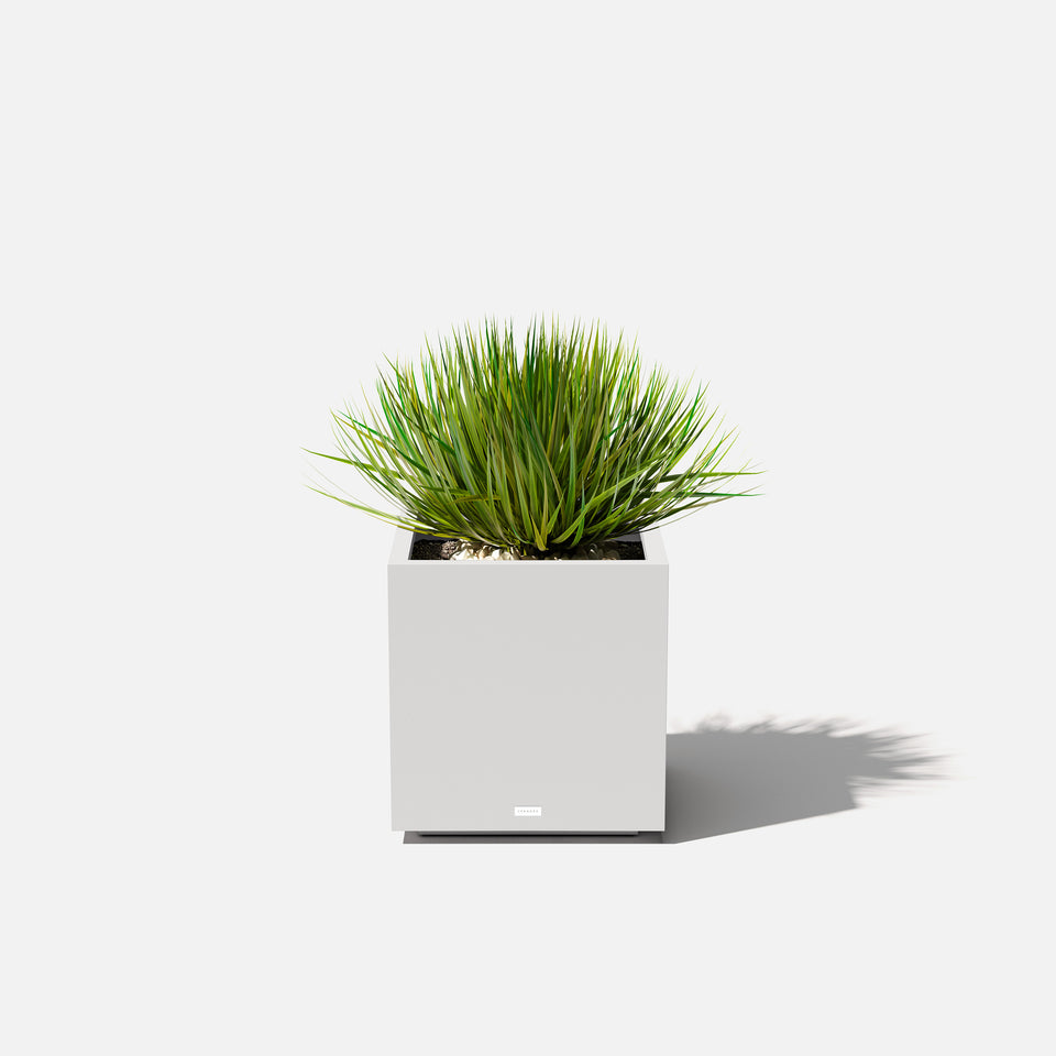 metallic cube planter