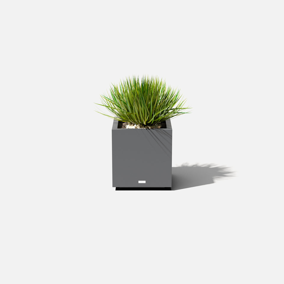 metallic cube planter