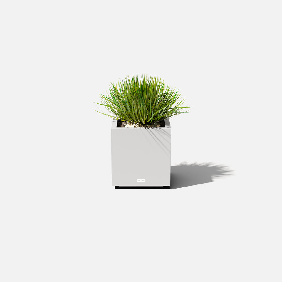 metallic cube planter