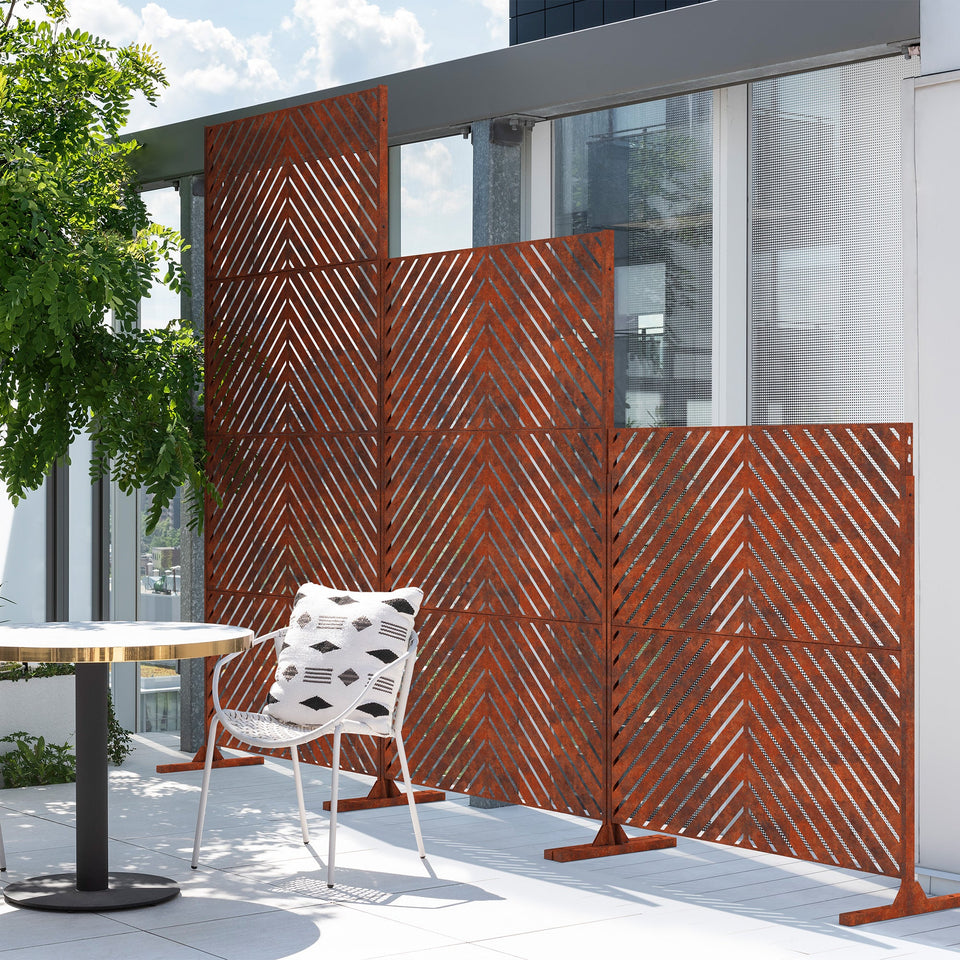 corten arrow privacy screen sets