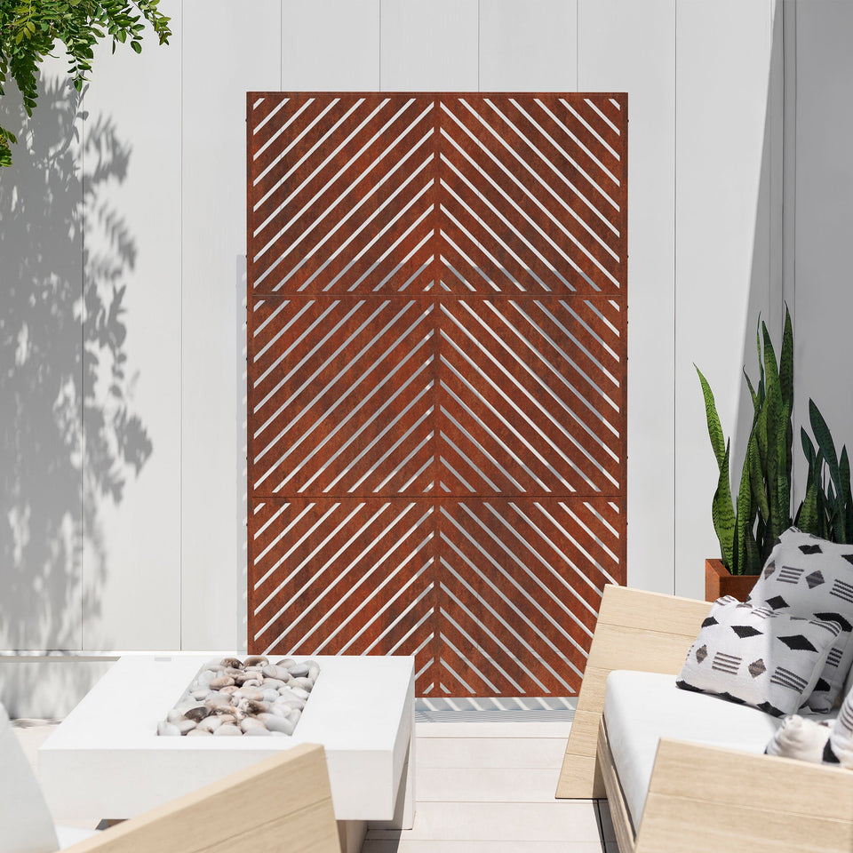 corten arrow privacy screen sets