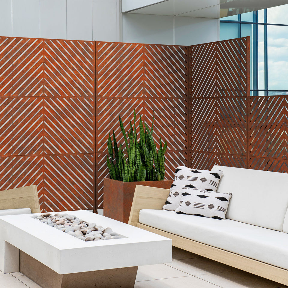 corten arrow privacy screen sets