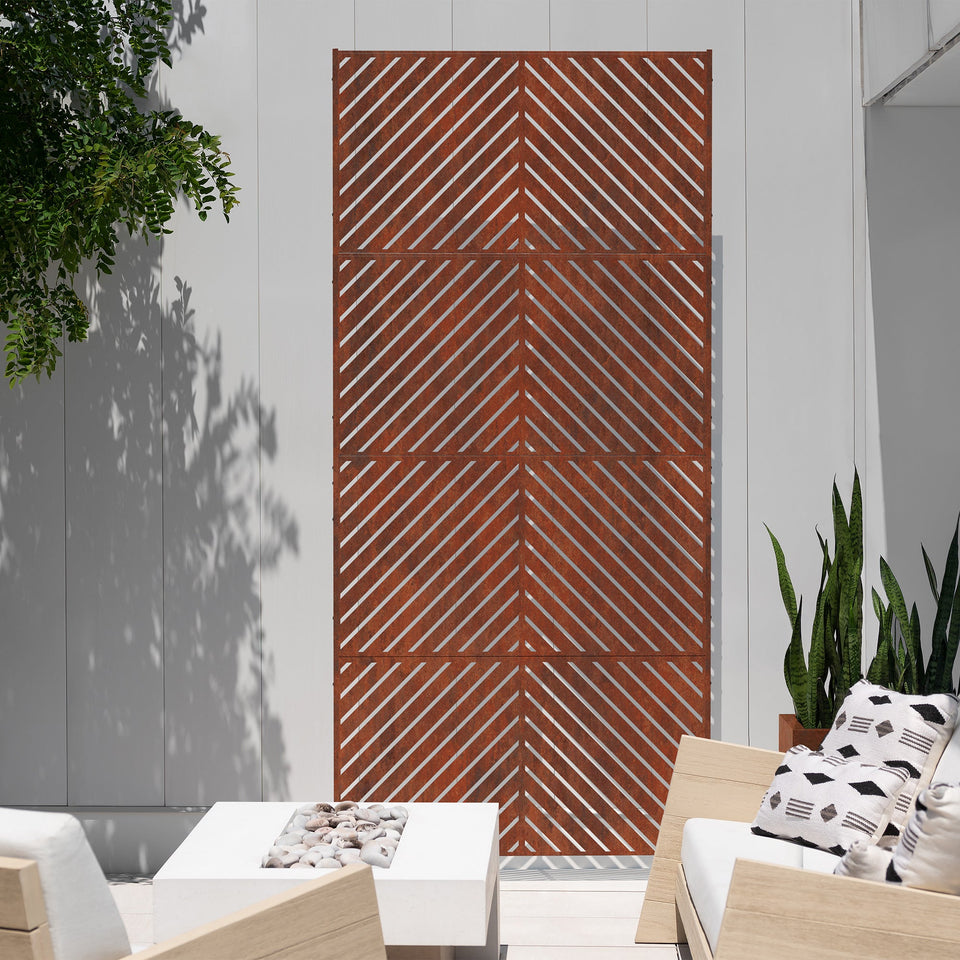 corten arrow privacy screen sets