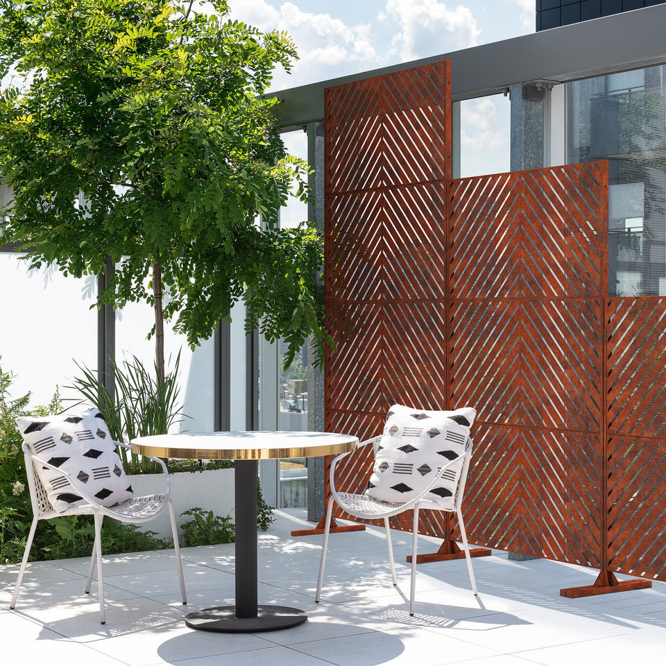 corten arrow privacy screen sets