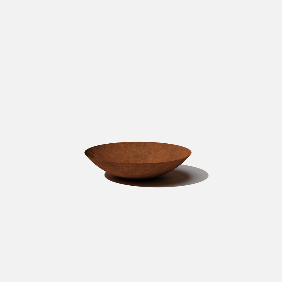 corten round bowl planter