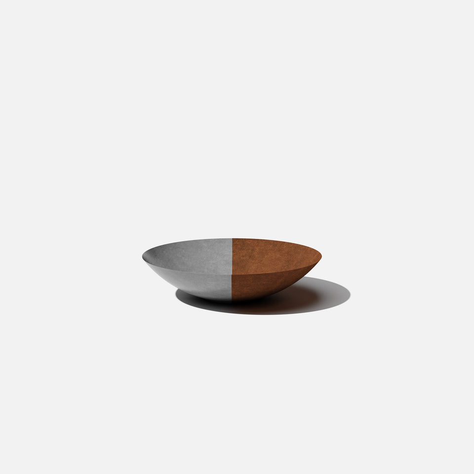 corten round bowl planter