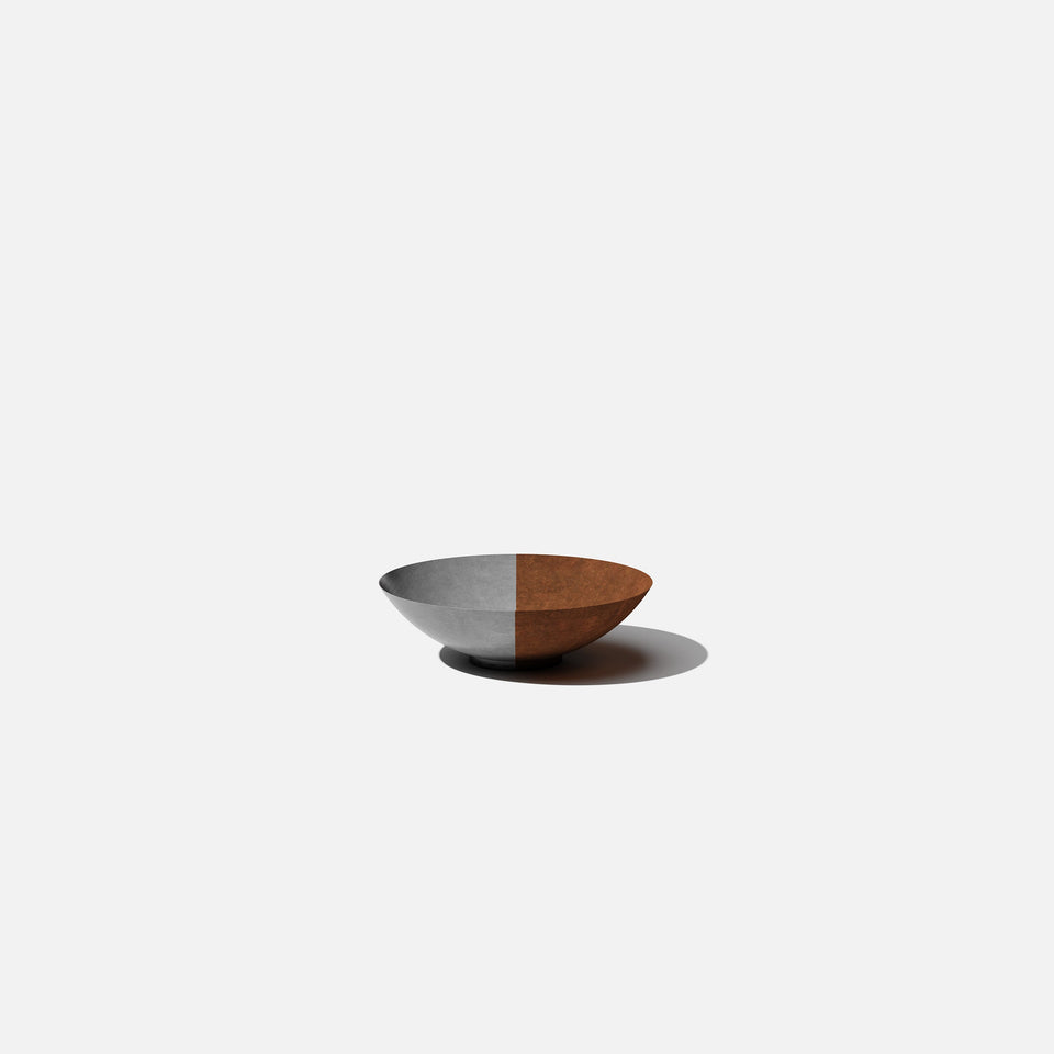 corten round bowl planter