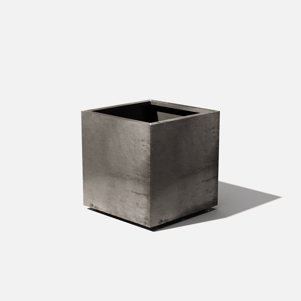 corten cube planter