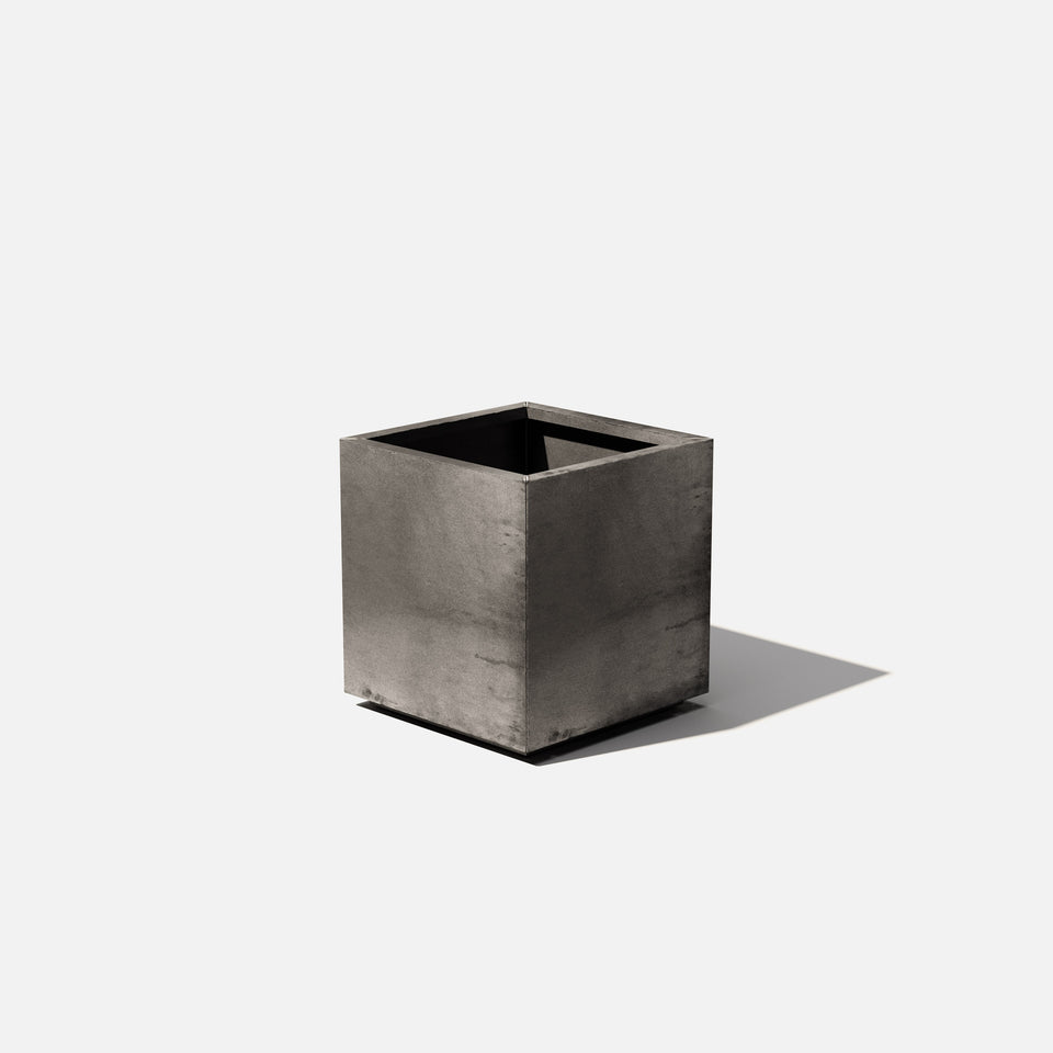 corten cube planter