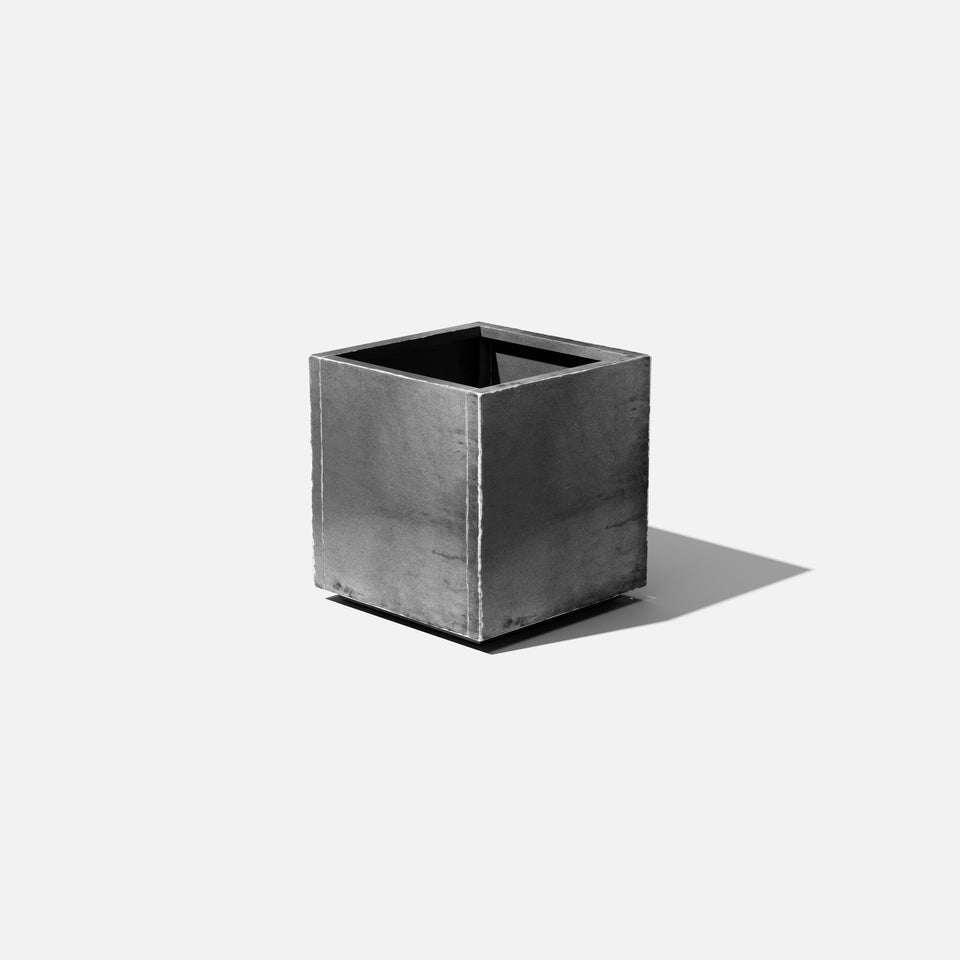 corten cube planter