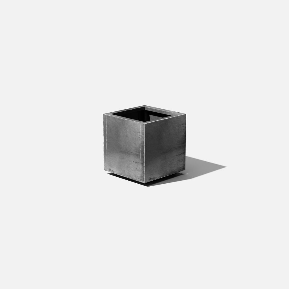 corten cube planter