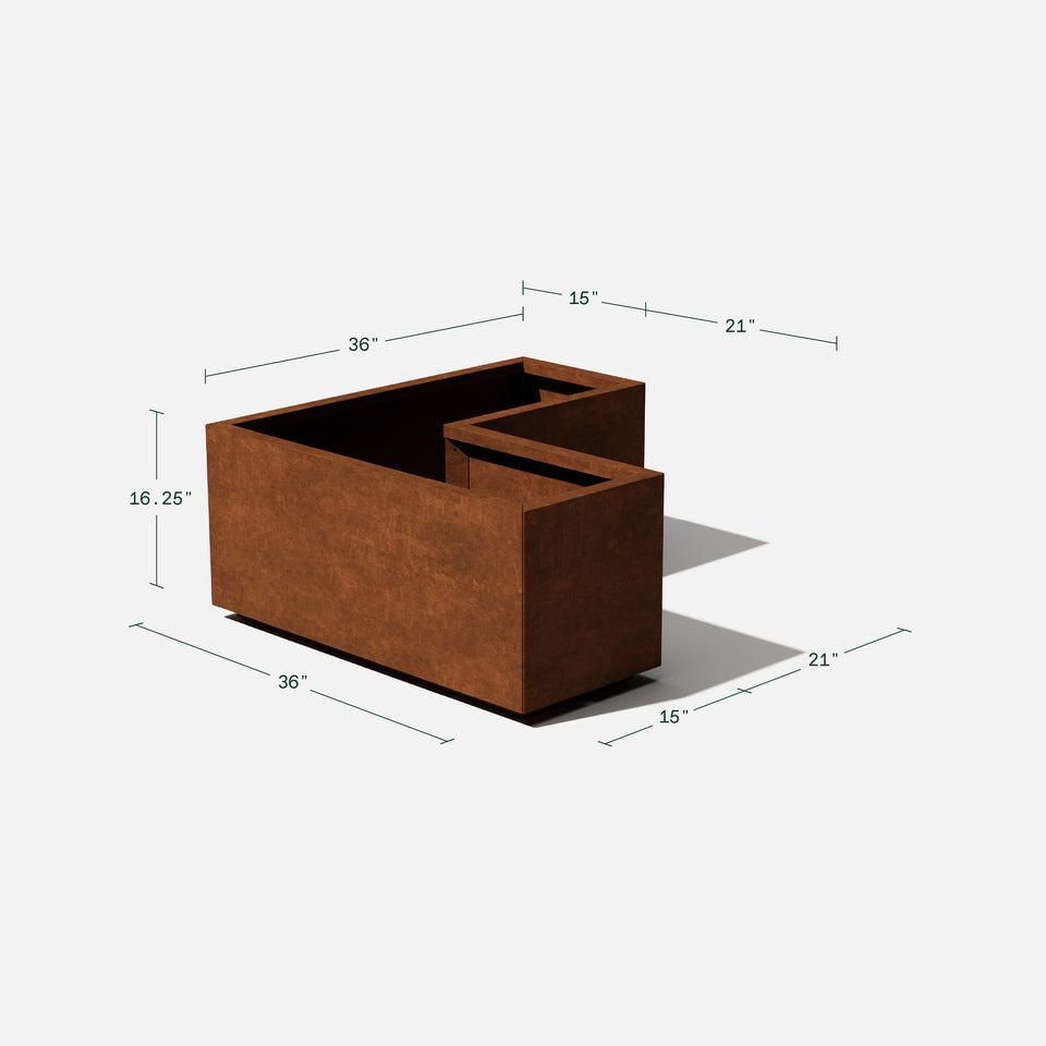 corten corner box planter