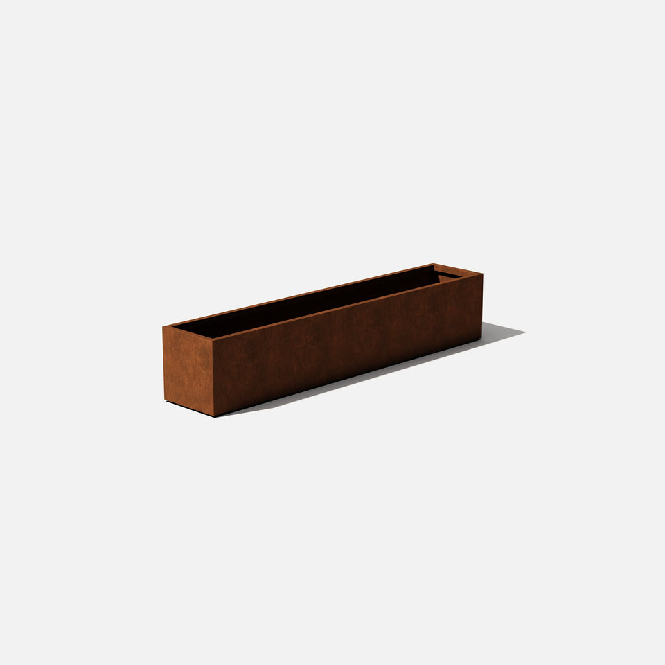 corten window box planter