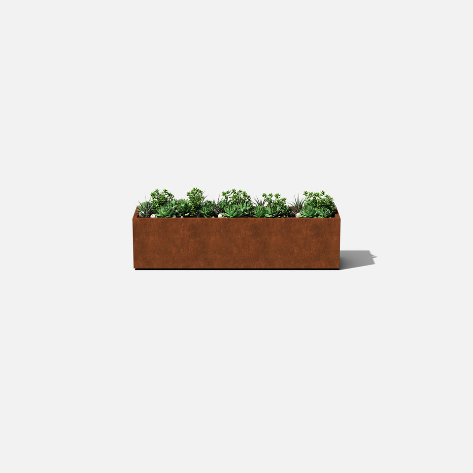 corten window box planter