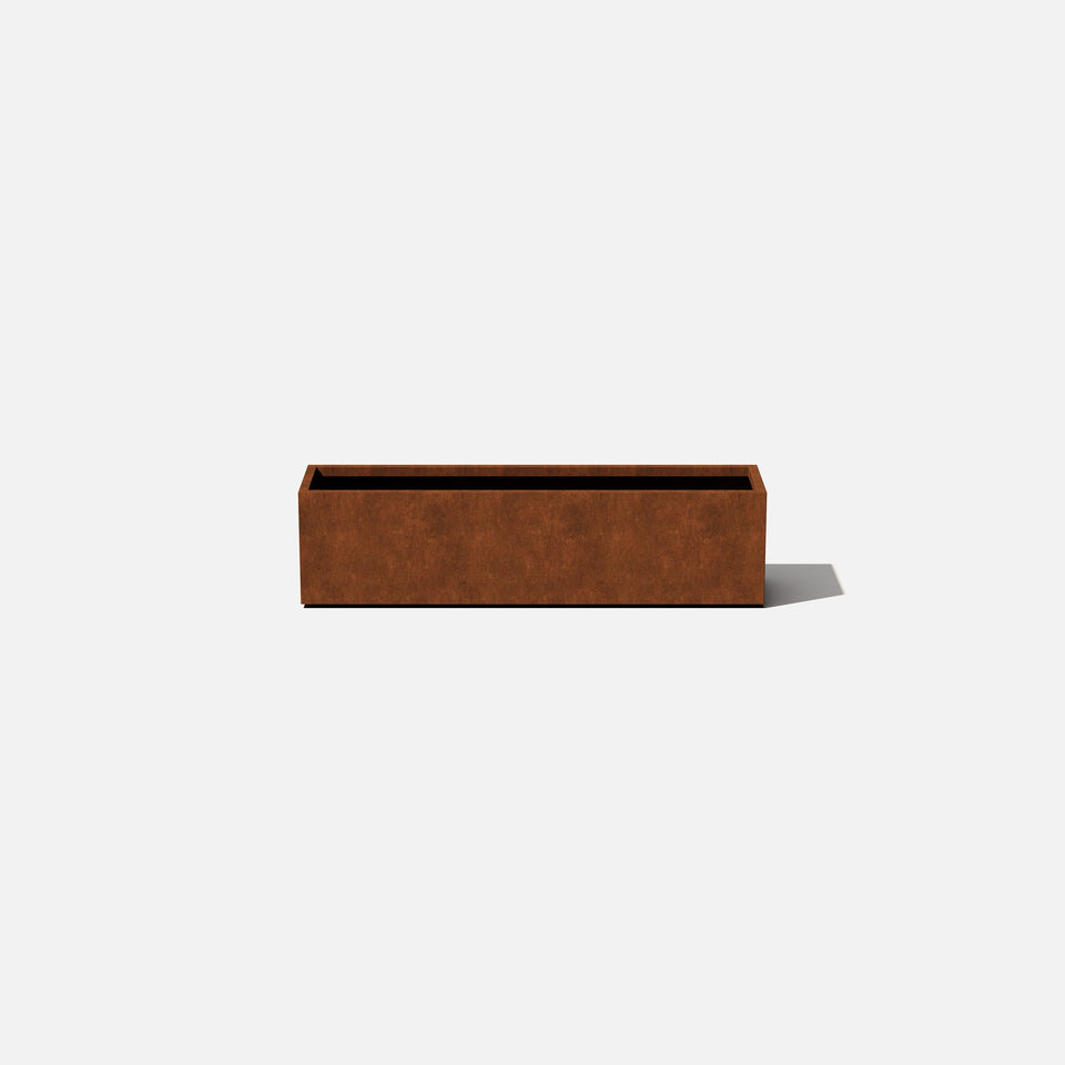 corten window box planter